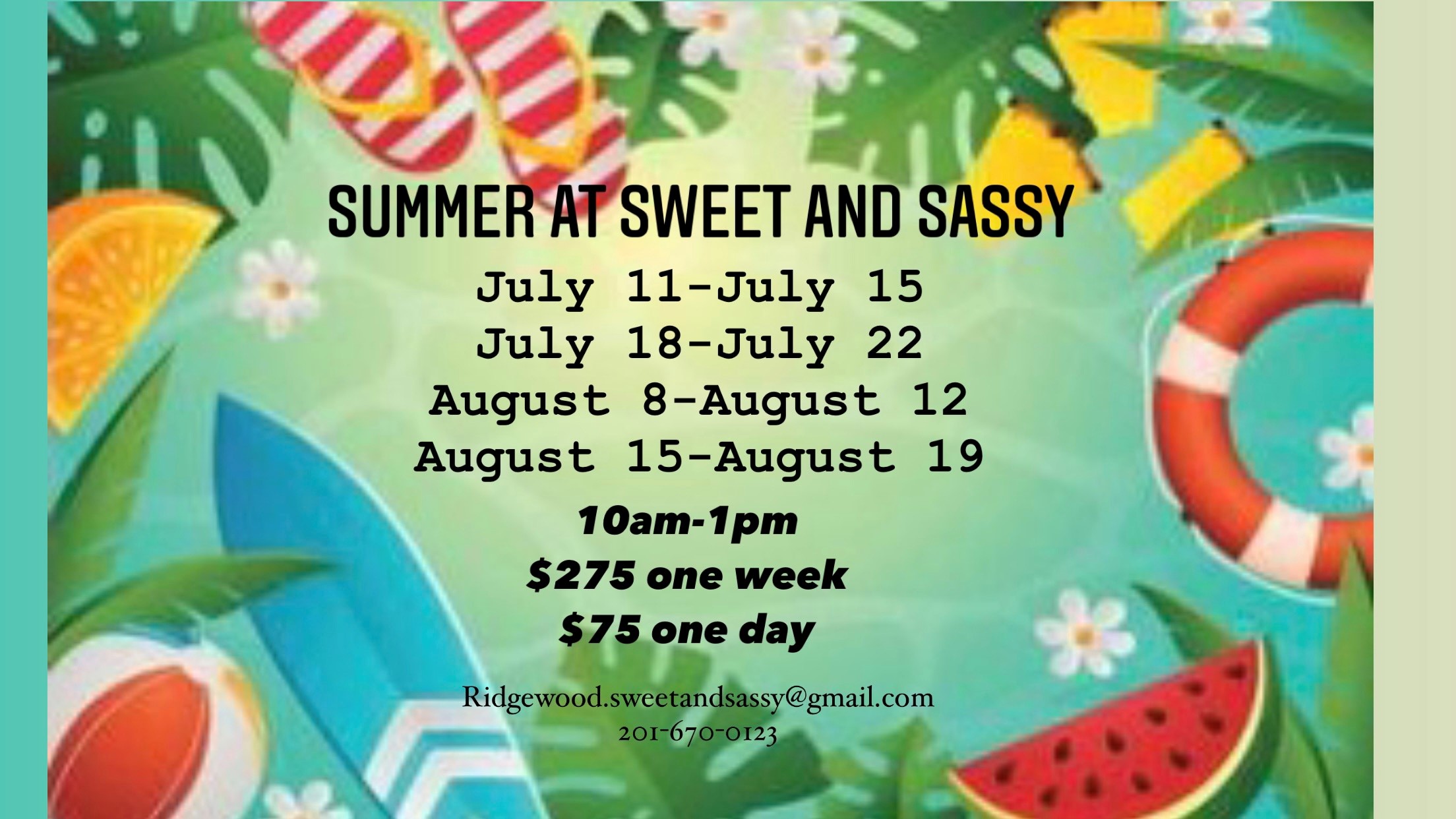 Summer camp events for kids at Sweet & Sassy